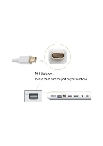 Apple Uyumlu MacBook Mini Displayport Hdmı Çıkışlı Dönüştürücü 1080p