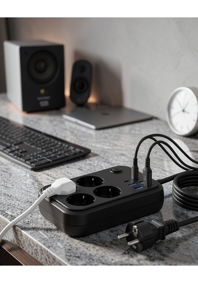 Çoklu Priz Ve Usb Şarj Ünitesi 4 Soket 2 Type-c 0