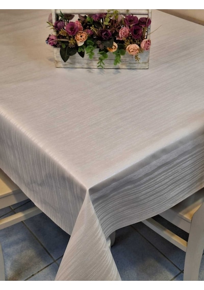 Elyaflı Pvc Muşamba - Desenli Silinebilir Masa Örtüsü Mrl78a Beyaz