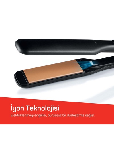 Arzum AR5192 Mona Sense Keratin ve Argan Yağlı Plaka İyon Teknolojisi Geniş Plakalı Saç Düzleştirici Siyah