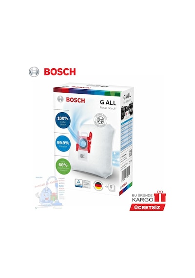 Bosch Uyumlu Bsg 6B111 Logo Süpürge Toz Torbası (426228989)