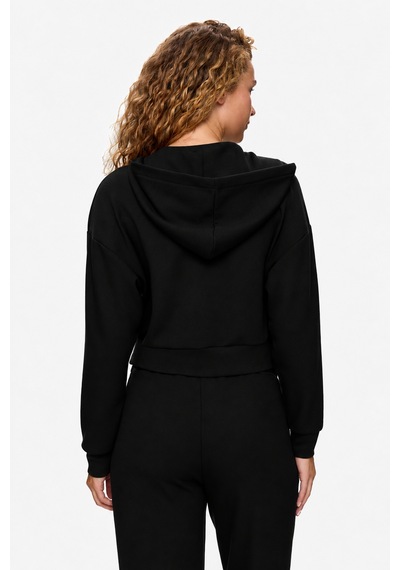 UCLA Reem Siyah Full Zip Yumuşak Dokulu Modal Kumaş Loose Fit Kadın Sweatshirt