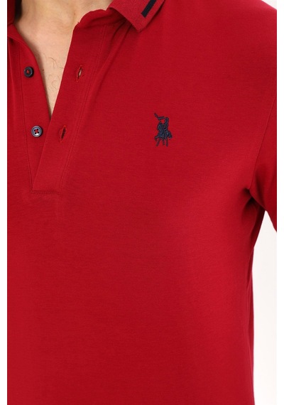 T8586 Dewberry Erkek Polo Yaka T-shırt-bordo Bordo