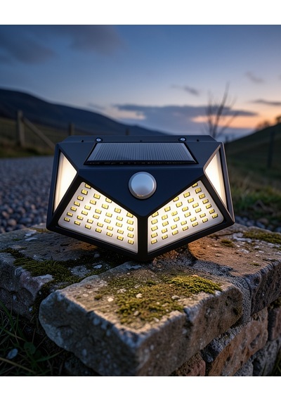 Güneş Enerjili Duvarkaşı 100 Led Uuczduvarlambası