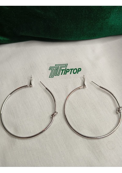 Tiptop/ Gümüş Renk Halka Küpe Gümüş