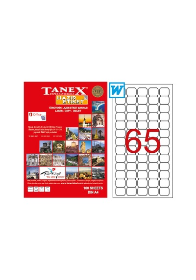 Tanex Lazer Etiket Tw-2065 38.1 X 21.2 MM