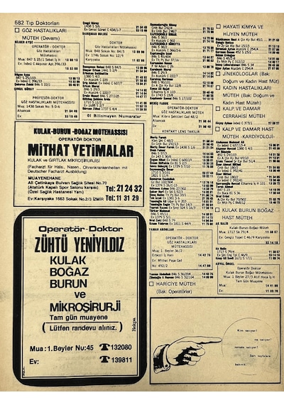 İzmir 1982-1983 Meslek Reklam İlanı Efemera S581