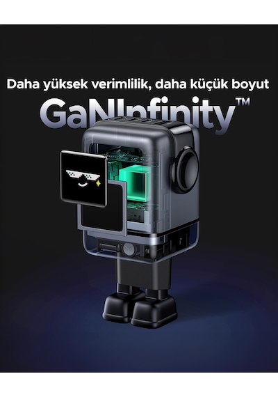 Ugreen Nexode Uno 100w Robot Gan Hızlı Şarj Cihazı 3xusb-c, 1xusb-a, Gri, 45515b