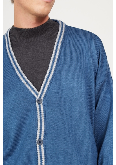 AC&Co / Altınyıldız Classics Erkek Indıgo-grı Melanj Standart Fit Normal Kesim V Yaka Triko Hırka İndigo - Gri Melanj AC&Co / Altınyıldız Classics Erkek Indıgo-grı Melanj Standart Fit Normal Kesim V Yaka Triko Hırka İndigo - Gri Melanj