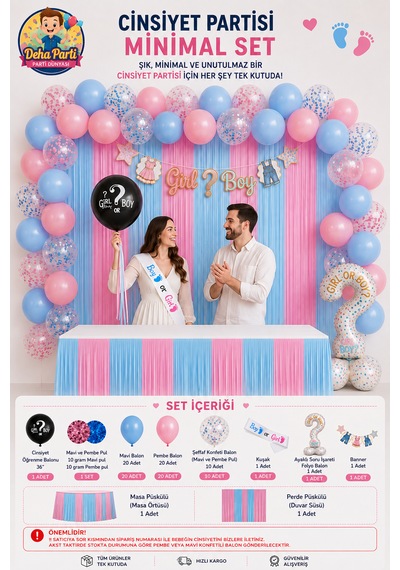 Cinsiyet Belirleme Parti Seti Banner, Cinsiyet Öğrenme Balonu, Boy Or Girl Kuşak, Folyo Balon Ve Balon Zincir Seti Konsept Mavi - Pembe Cinsiyet Belirleme Parti Seti Banner, Cinsiyet Öğrenme Balonu, Boy Or Girl Kuşak, Folyo Balon Ve Balon Zincir Seti Konsept Mavi - Pembe