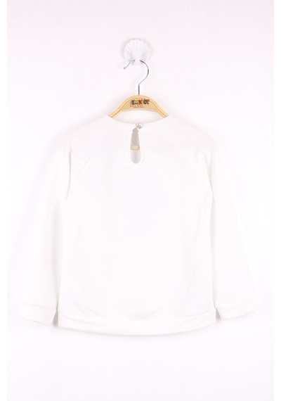 Toontoy Kız Çocuk Çanta Nakışlı Sweatshirt Ekru