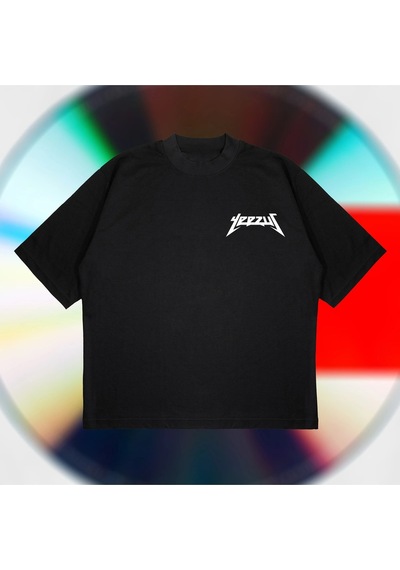 Startmore Yeezus Cd Tee Oversize Unisex Pamuklu Nefes Alan Kalın Kumaşlı Siyah