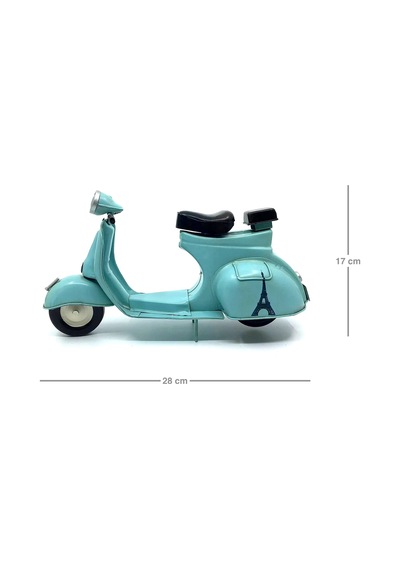 Jayland Vintage El Yapımı Metal İtalyan Vespa Mavi Scooter