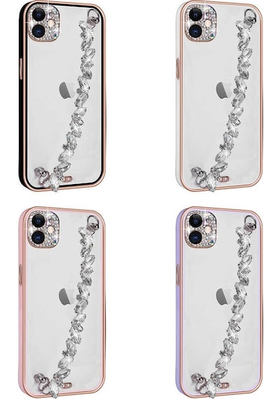 Apple Uyumlu iPhone 11 Uyumlu Taş Süslemeli Kamera Korumalı El Tutamaçlı Zore Blazer Kılıf-siyah Siyah -