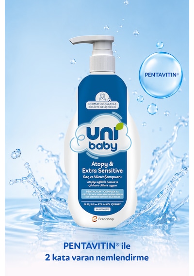 Uni Baby Atopy & Extra Sensitive Atopik Ciltlere Özel Saç ve Vücut Şampuanı 500 Ml