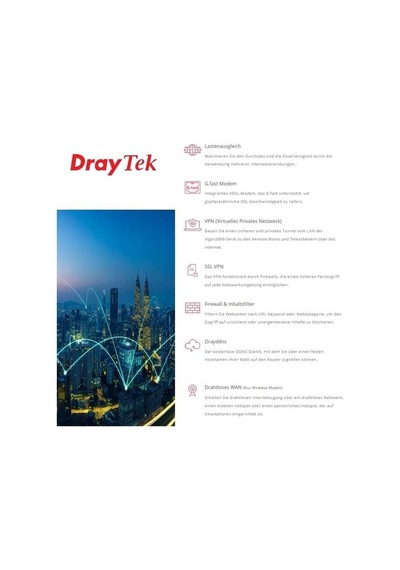 Draytek Vigor 2866ax Ax3000 Dual Band Vdsl 3g-4g Lte Modem Router-212897