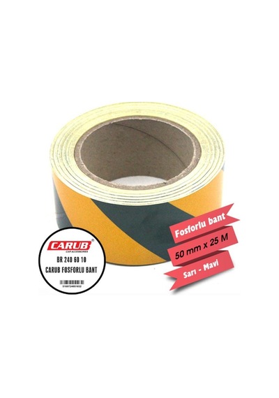 Carub Fosforlu Bant Çapraz Sarı Haki 5cm X 25 Mt