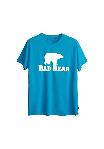 Bad Bear Erkek Mavi Baskılı Bisiklet Yaka Tişört Mavi