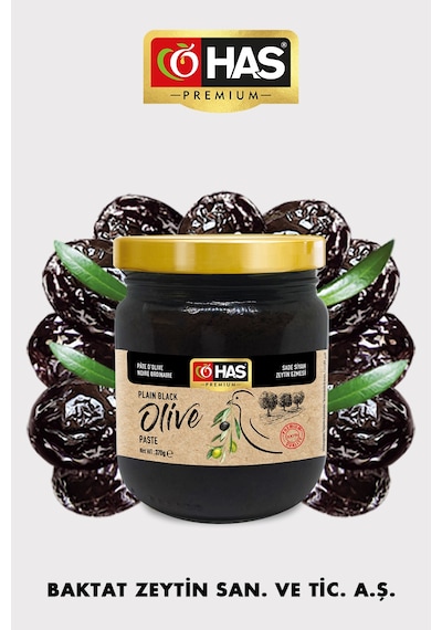 Has Premium Sade Siyah Zeytin Ezmesi 210 G