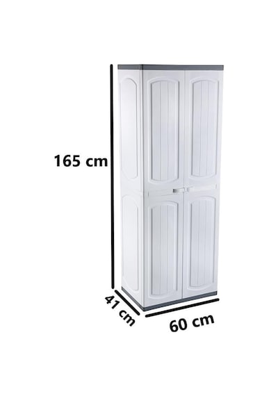 Omnipazar Clk-804 Plastik 4 Kapaklı Çok Amaçlı Banyo Dolabı Demonte Beyaz Beyaz