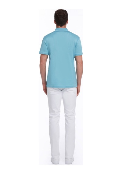 Hatemoğlu Turkuaz Regular Fit %100 Pamuk Basic Polo Yaka Tişört-Turkuaz
