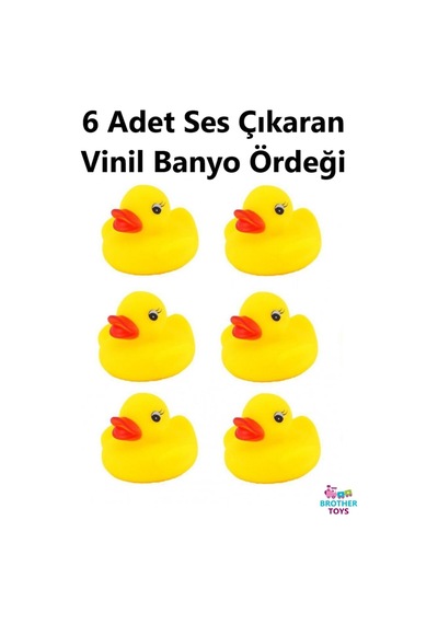 6 Adet Ses Çıkaran Vinil Ördek Banyo Oyuncağı Sevimli Ördekler 5 Cm.