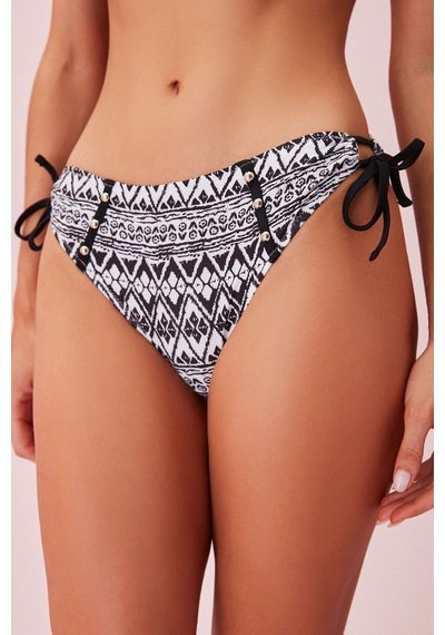 Suwen Yandan Bağlamalı Boncuklu Bikini Altı Sb24650e911 Siyah