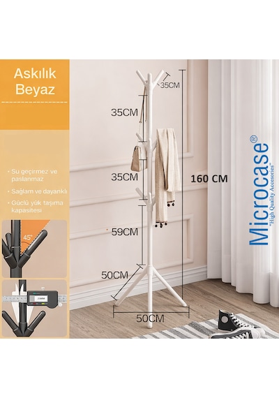 Microcase Metal Portatif 9 Asma Bölmeli Elbise Kıyafet Askısı Al5481 Siyah