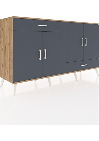 Hyperion Konsol 5 Raflı 2 Çekmeceli 4 Kapaklı 176x44x99 Çam-antra Çam-antrasit Hyperion Konsol 5 Raflı 2 Çekmeceli 4 Kapaklı 176x44x99 Çam-antra Çam-antrasit