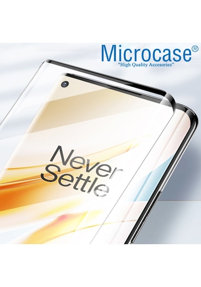 Microcase Oneplus 9 Pro 3D Curved Tam Kaplayan Cam Koruma - Siyah