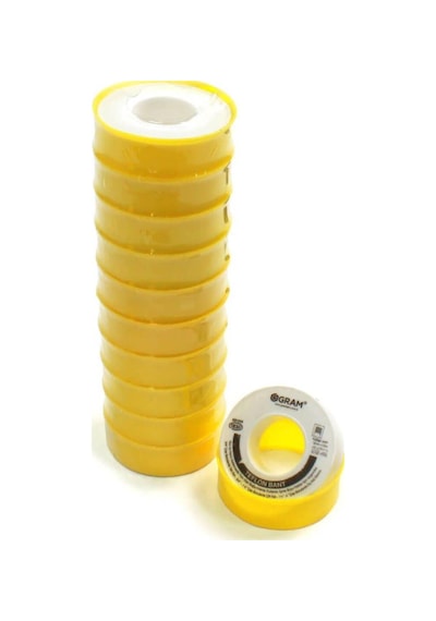 Gram Teflon Bant Sızdırmazlık Bandı 12 mm x 10 Mt 10 Adet - YERLİ ÜRETİM