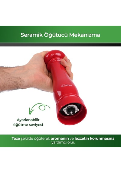 Kiwi Kspg-4810 Otomatik Tuz&amp Baharat Değirmeni Kırmızı Diğer