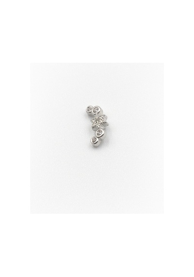 Gümüş Taşlı Yıldız Tragus Helix Piercing - Anti Alerjik, Kararma Yapmaz Çok Renkli