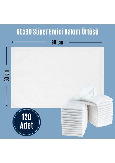 Hasta Bakım Yatak Koruyucu Örtü 60x90 Cm 120 Adet Emici, Sıvı Geçirmez
