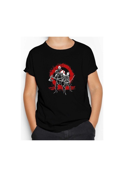 Zepplin Giyim God Of War Logo Lineage Siyah Çocuk Tişört Siyah