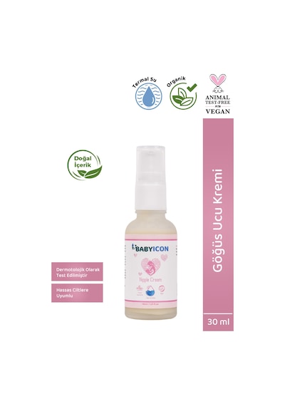 Baby Icon Organik Vegan Göğüs Ucu Kremi