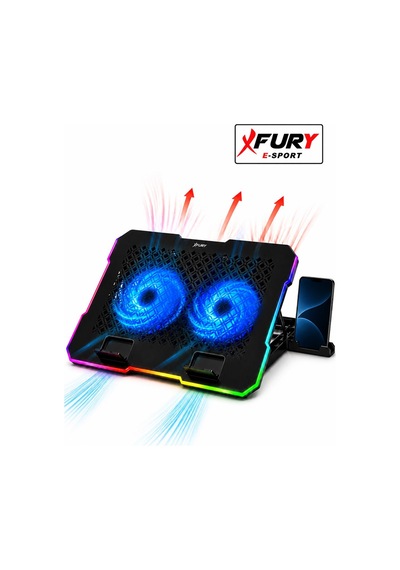 Fury E-sport Rgb Laptop Soğutucu 2 Fanlı Ayarlanabilir Standlı Notebook Soğutucu