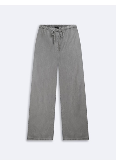 LTB Ivana Relaxed Fit Beli Lastikli Gri Jean Pantolon
