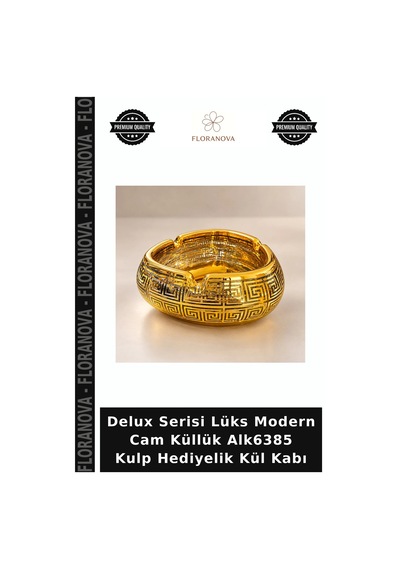 Delux Serisi Lüks Modern Cam Küllük Alk6385 Kulp Hediyelik Kül Kabı Şeffaf