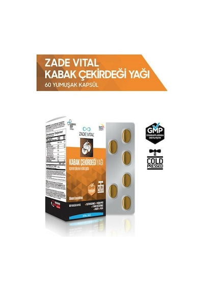 Zade Vital Kabak Çekirdeği Yağı 60 Yumuşak Kapsül - Blister