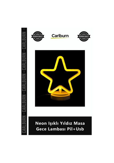 Özel Üretim Dekoratif Led Tasarım Estetik Modern 21x24 Neon Işıklı Yıldız Masa Gece Lambası Pil+usb