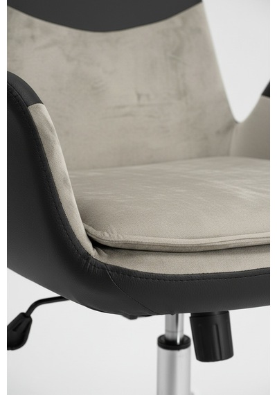 Upstyle Lodos Kumaş Ergonomik Çalışma Koltuğu Krem/bej Krom 65 90 65 Cm