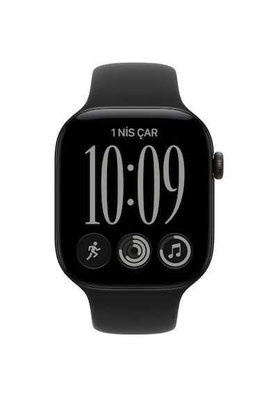 Apple Watch Series 12 GPS MJEC4TU/A 42 MM Siyah Alüminyum Kasa Akıllı Saat M/L (Apple Türkiye Garantili)