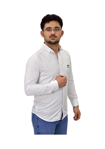 Erkek Spor Silim Fit Uzun Kol Gömlek Bgl-st04483 Beyaz Erkek Spor Silim Fit Uzun Kol Gömlek Bgl-st04483 Beyaz