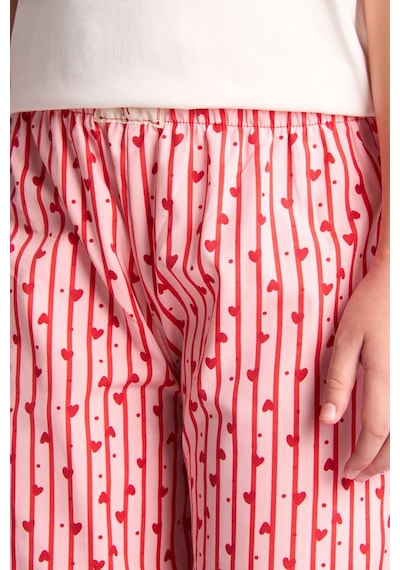 Defacto Baskılı Ve Çizgili Regular Fit 2li Pijama Takımı Kız Çocuk H5510a826wner103 Ekru-er103