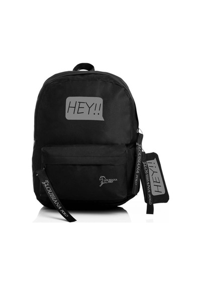 Laptop Bölmeli Okul Çantası Hey!!! Siyah Füme 1525