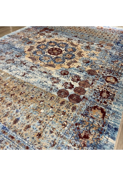 Hoom Rugs Tebriz Tr10 150 Tarak Makina Halısı Mavi Renkli