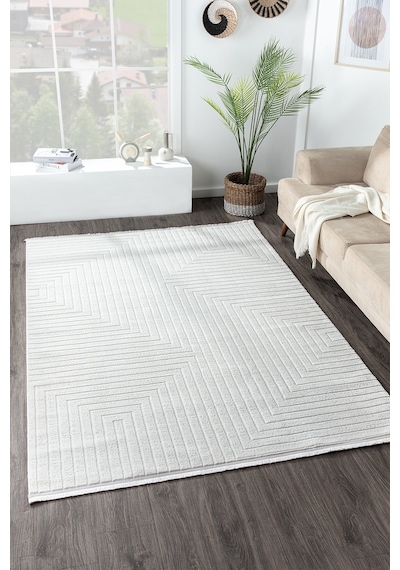 Mariesse Home Zen Koleksiyonu Bambu Dokulu Modern Sık Dokuma Halı - Salon Oturma Odası Halısı Krem