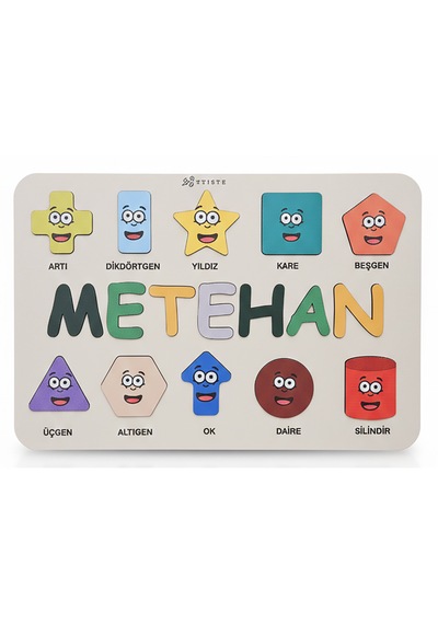 Kişiselleştirilmiş İsme Özel Bebek Çocuk Hediyesi Ahşap Puzzle Bebek Odası Dekorasyon Set 2
