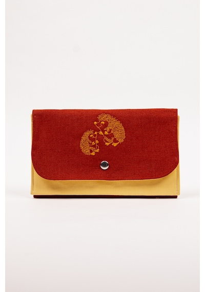Fabric Craft Bag Kadın Kumaş Cüzdan Nakışlı Bordo